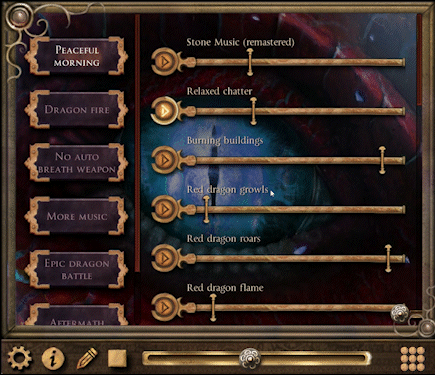 A gif of a DM triggering a Dragon Attack (yikes) in the Syrinscape Fantasy Player