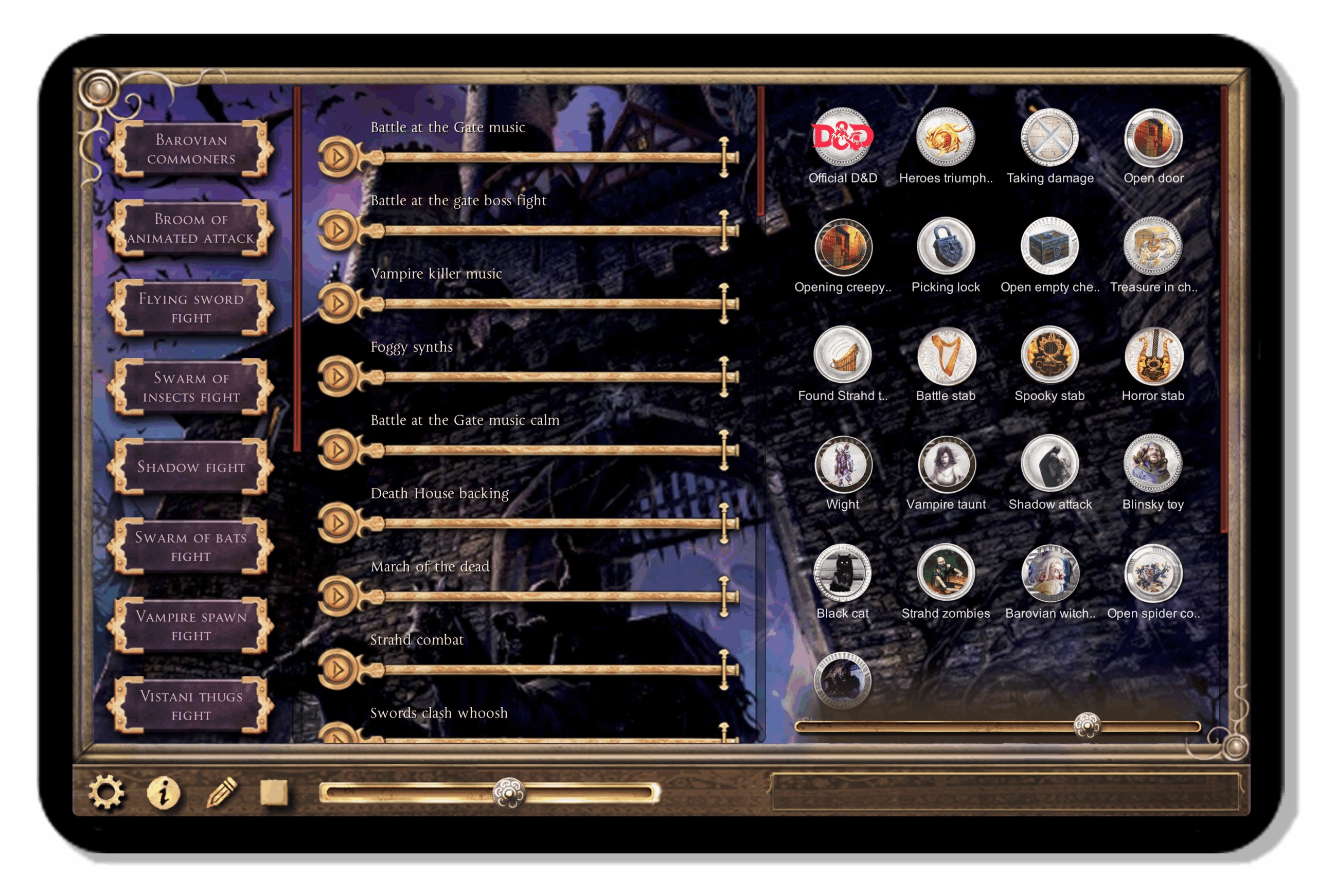 Syrinscape player prepared for Curse of Strahd